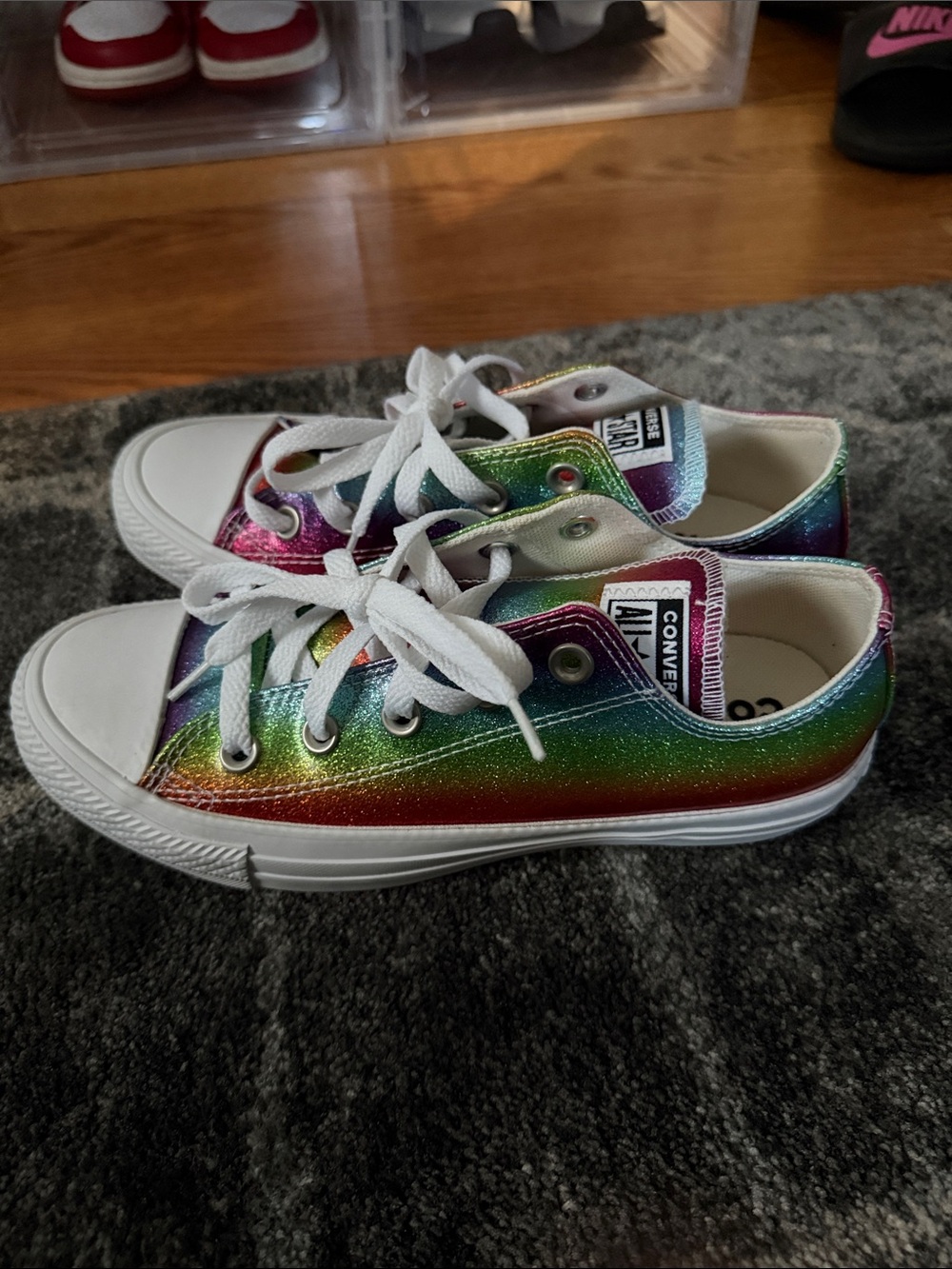 Converse Kids Rainbow Low-Top Glitter Sneakers